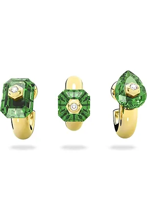 Swarovski Numina Hoops and Ear Cuff Set, Yellow and Green Crystals, from the Numina Collection