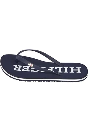 Tommy Hilfiger Women, Hilfiger Strap Beach Sandal, Flip Flop, Blue, 3.5