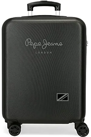 Pepe Jeans Cromwell Cabin Suitcase Black 38 x 55 x 20 cm Rigid ABS Side Combination Lock 35 L 2.7 kg 4 Wheels Hand Luggage, , One Size, Cabin Suitcase