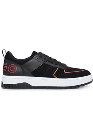 HUGO BOSS Mens Kilian Tenn Mixed-Material Trainers with Branded backtab Size 9