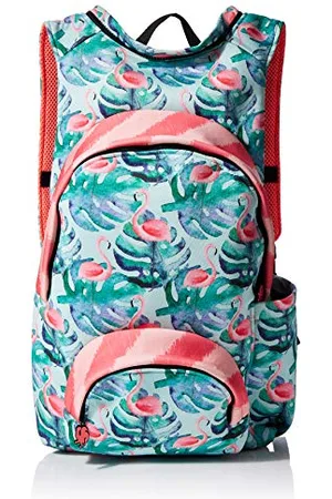 Morikukko Unisex-Adult Hooded Backpack Striped Flamingo Backpack