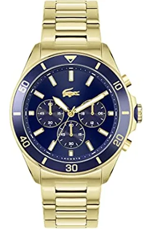 Lacoste Chronograph Quartz Watch for Men with Gold Colored Stainless Steel Bracelet - 2011151