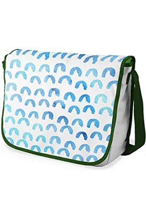 Bonamaison Digitally Printed Messenger School Bag with Khaki Strap for Students, Cross Body Bag, Courier Bag, Shoulder Bag for School, Back to School, Size: 29x36 Cm