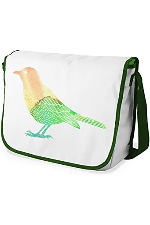 Bonamaison Digitally Printed Messenger School Bag with Khaki Strap for Students, Cross Body Bag, Courier Bag, Shoulder Bag for School, Back to School, Size: 29x36 Cm