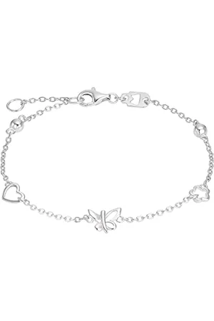 Bracelet 925 sterling girls children bracelet, 17+2 cm, , heart, comes in jewelry gift box