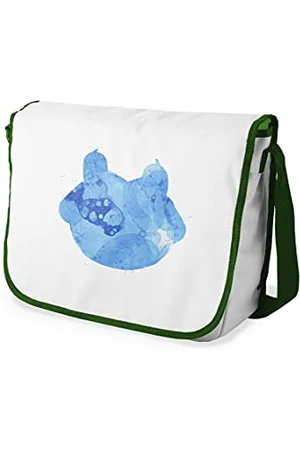 Bonamaison Digitally Printed Messenger School Bag with Khaki Strap for Students, Cross Body Bag, Courier Bag, Shoulder Bag for School, Back to School, Size: 29x36 cm