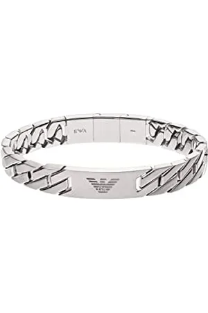 Emporio Armani Bracelet for Men Heritage, 18.50 cm +/-1.00 cm Silver Stainless Steel Bracelet, EGS2435040