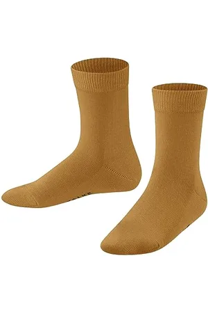 Falke Unisex Kids Family K SO Cotton Plain 1 Pair Socks, Orange (Mustard 1350) new - eco-friendly, 6-8.5