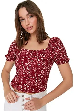 Trendyol Women Slim fit Basic Square Collar Knitted Blouse