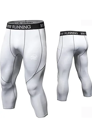 MEETWEE Men’s Compression Leggings 3/4, Running Tights Sports Pants Cool Dry Base Layer Bottom for Workout Training Jogging