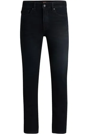 HUGO BOSS Mens Delaware BO Delaware Blue-Black Slim-fit Jeans in Stretch Denim