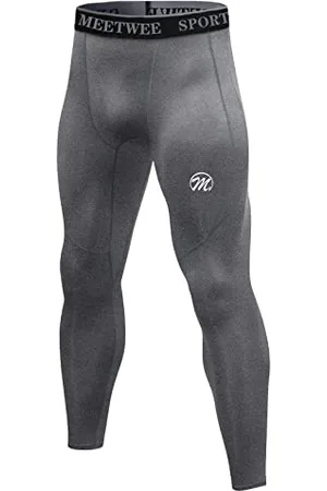 MEETWEE Mens Compression Leggings, Running Tights Cool Dry Base Layer Bottom Sports Pants for Workout Training Jogging