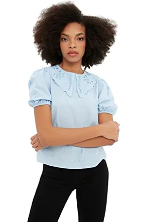 Trendyol Women Regular Basic Peter Pan Collar Woven Blouse