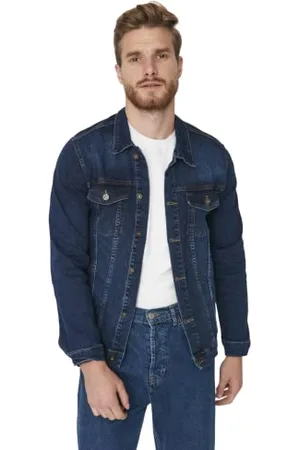 Trendyol Man Slim fit Double-Breasted Lapel Collar Denim Jacket