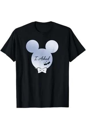 Disney I Asked Proposal Engagement Ring Bow Tie Mickey T-Shirt