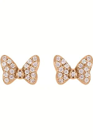 Disney Minnie Mouse plated Sterling Silver CZ Stone set Bow Stud Earrings E905943FZPL.PH