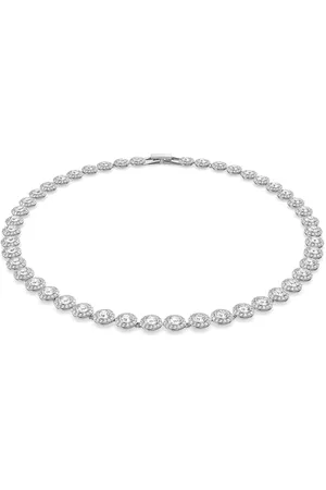 Swarovski Angelic necklace, Round cut, White, Rhodium plated