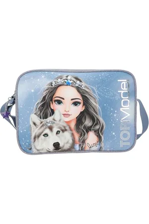 Depesche 13152 TOPModel Wolf Shoulder Bag in Dark Blue, with Model Motif, Stars and Glitter, Bag with Adjustable Shoulder Strap