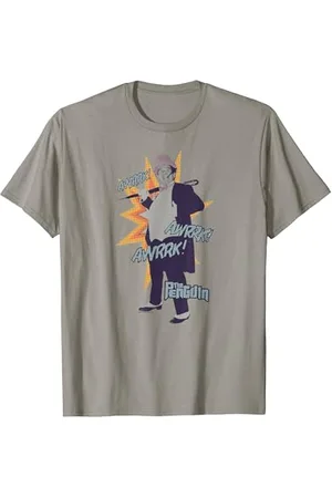 Batman Classic TV Series Penguin Unisex-Adults T-Shirt, , S, Short Sleeve, V-Neck, Classic Fit, Polyester, Machine Wash, Spring, Lightweight, Cartoon, Classic, Men