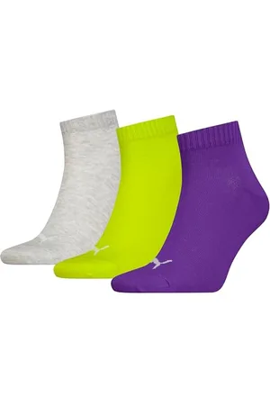 PUMA Quarter Socks, Grey/Green/Purple, 47/49 (Pack of 5)