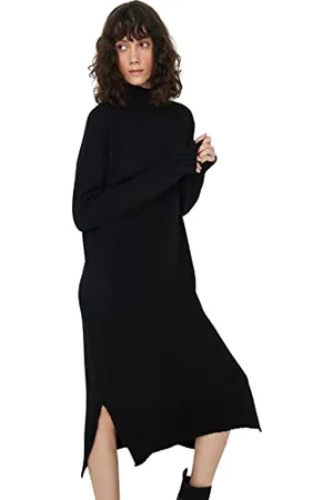 Trendyol Women Design Maxi Shift Oversize Knitwear Dress