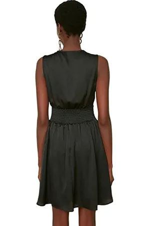 Trendyol Women Glam Mini Skater Fitted Woven Dress