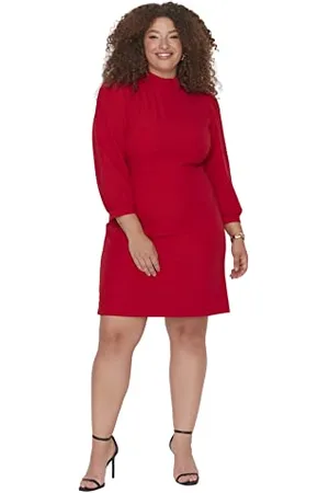 Trendyol Women Plus Size Mini A-line Regular fit Woven Plus Size Dress