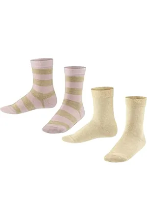 Falke Unisex Kids Happy Stripe Multipack K So Cotton Patterned 2 Pairs Socks, , 6-8.5