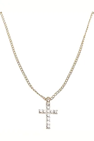 Urban classics Diamond Cross Necklace Cuff Links, , One Size