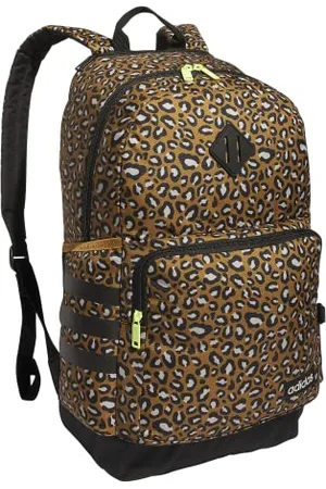 adidas Classic 3s 4 Backpack, Cheetah Bronze Strata/Black/Pulse Lime Green, One Size, Classic 3s 4 Backpack