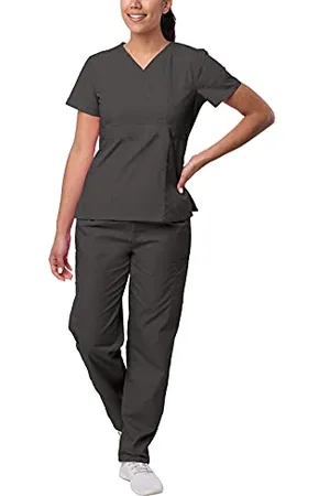 Sivvan Scrubs for Women - Mock Wrap & Cargo Pants Scrub Set - S8401 - - L
