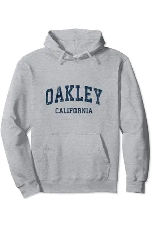 Oakley California CA Vintage Varsity Sports Navy Design Pullover Hoodie
