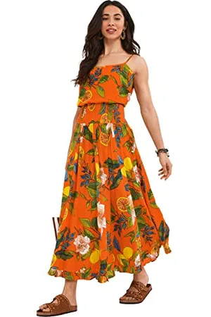 Joe Browns Bright Fruit Print Floral Tiered Co Ord Maxi Skirt, 12