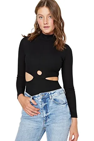 Trendyol FeMan Plain Cut Out detailed Middle Knit Bodysuit