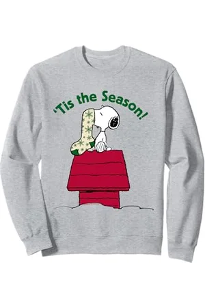 Peanuts Christmas Snoopy Tis The Season Festive Stocking Sweatshirt