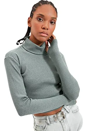 Trendyol Women Fitted Basic Turtleneck Knit Blouse