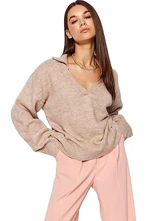 Trendyol FeMan Regular fit Basic Polo Neck Knitwear Sweater, ,M
