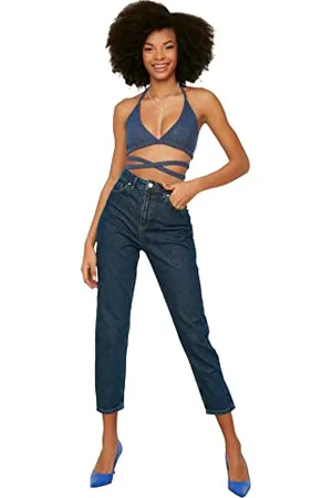 Trendyol Women Basic High Waist Straight Leg Mom Jeans