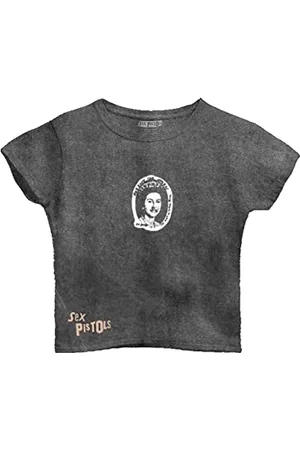 Sex Pistols Crop Top Shirt God Save The Queen Official Womens Mineral Wash XXL