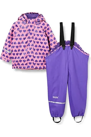 CareTec Girls Suit - Pu W. Fleece Raincoat And Kids Waterproof Trousers, , 4 Years UK