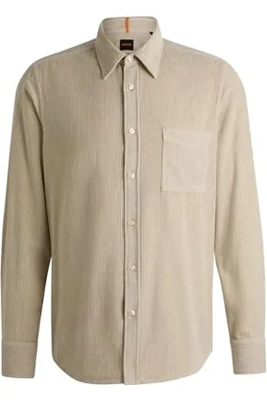 HUGO BOSS Mens Relegant 6 Regular-fit Shirt in Cotton Corduroy