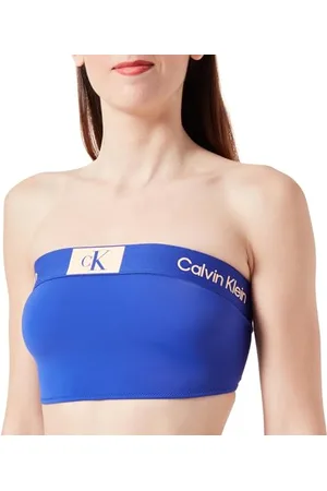 Calvin Klein Women Triangle Bikini Top Longline Bandeau Strapless, , M