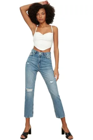Trendyol Women High Waist Straight Leg Straight Jeans