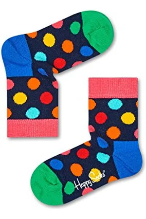 Happy Socks Unisex Baby Big Dot Socks, Blue Multi, 12-24 Months