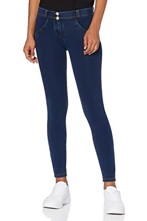 Freddy WR.UP® Regular-Rise Super Skinny Trousers in Dark Jersey - Dark Jeans-Yellow Seam - Small