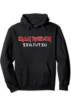 Iron Maiden Senjutsu Logo Eddie Square Distress Front Back Pullover Hoodie