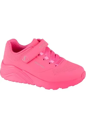 Skechers UNO LITE Trainers, Neon Pink Synthetic/Trim, 10 UK