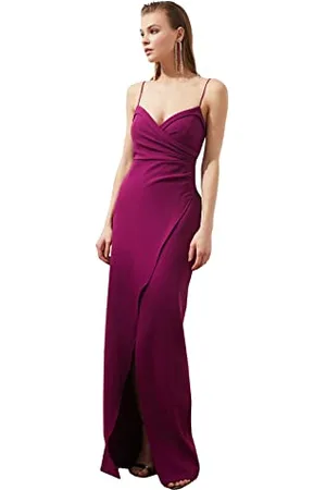 Trendyol FeMan Maxi Wrapover Fitted Woven Evening Dress