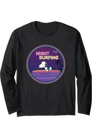 Peanuts Snoopy Night Surfing Long Sleeve T-Shirt