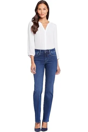 NYDJ Petite Marilyn Straight Jeans - Blue - 8 Petite